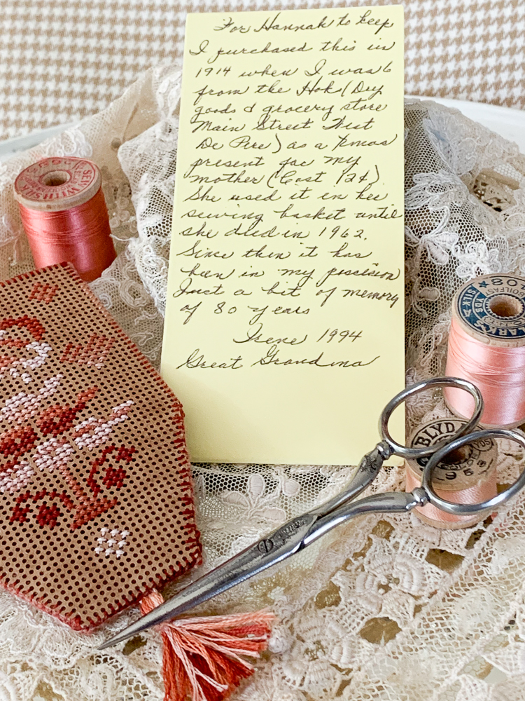 Passing down Heirlooms a written note